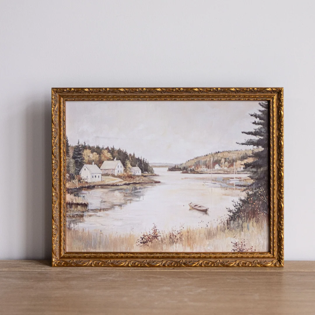 Lakeside Property | French Brass Inspired Gold Mould Framed Art