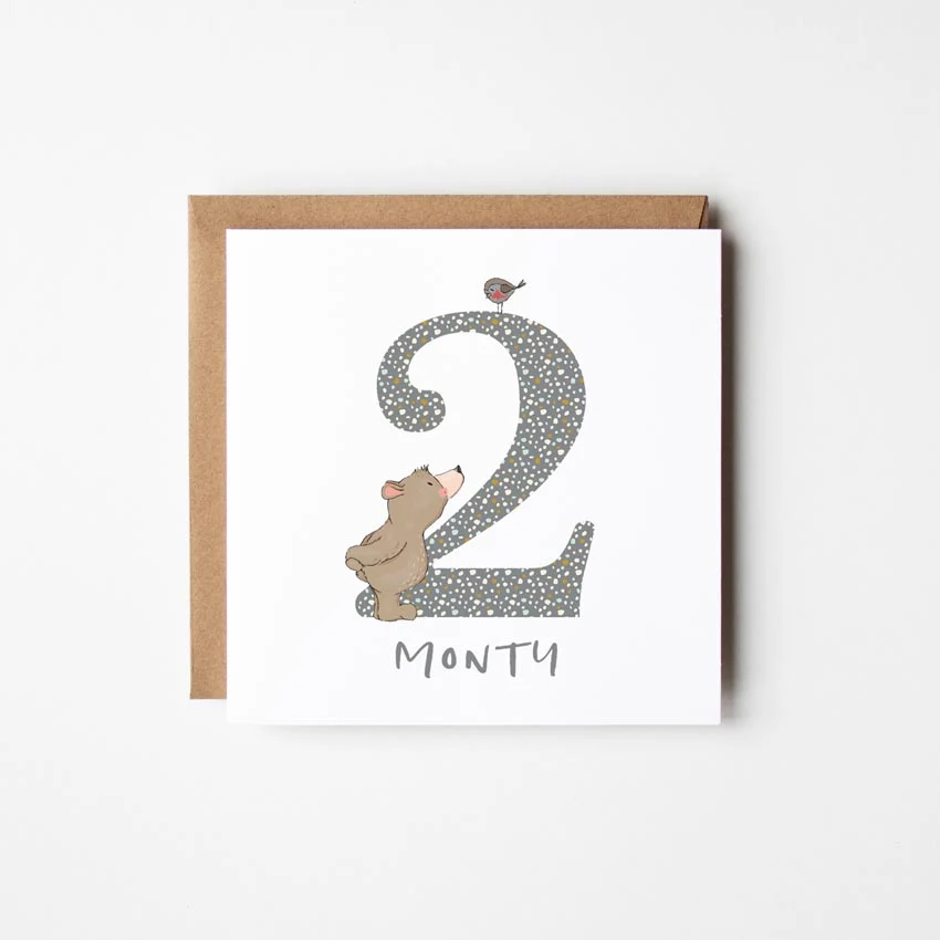 Bear��s Personalised Birthday Card with a Number
