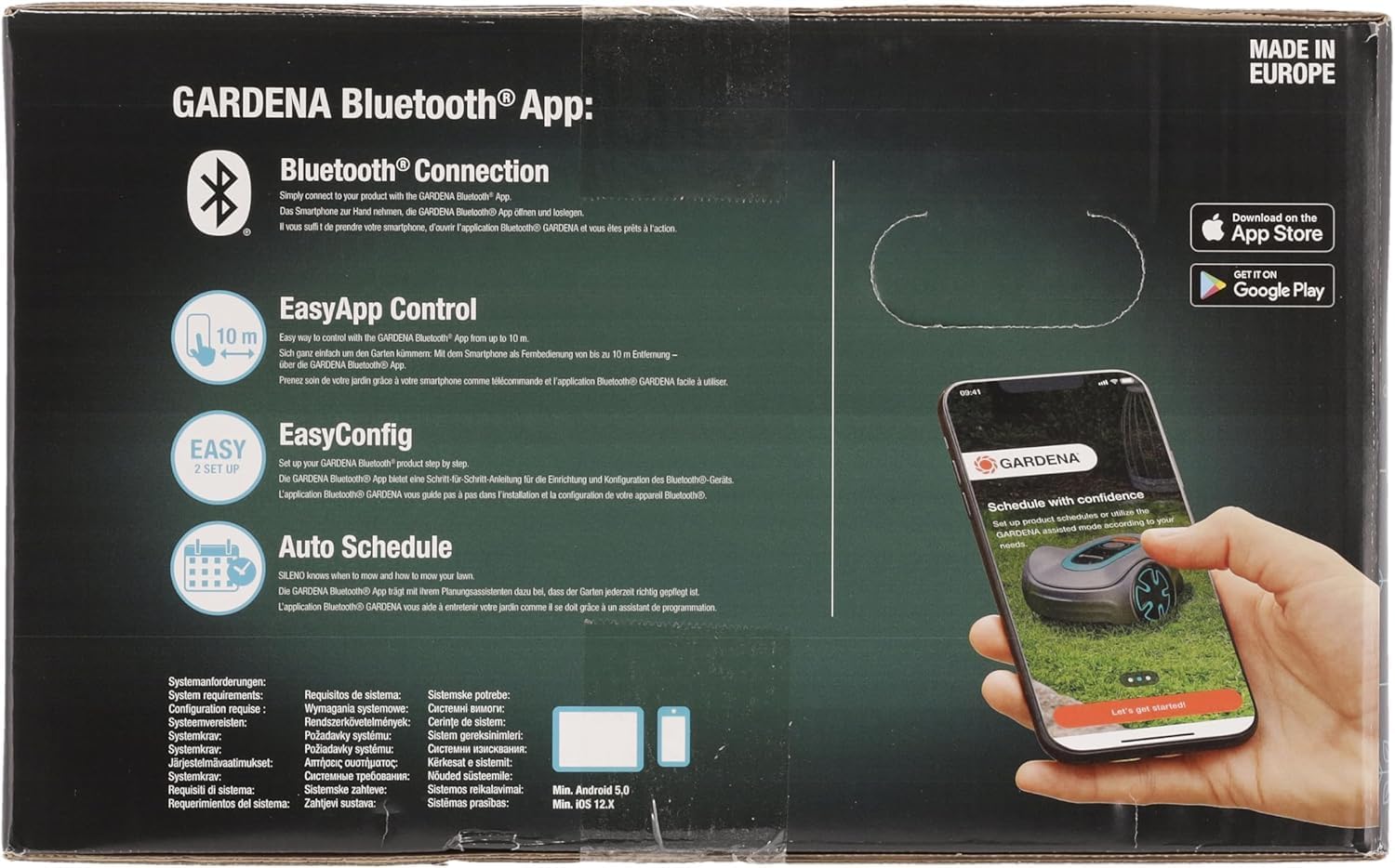 Gardena Robotmaaier SILENO minimo 500 m: intelligente grasmaaier met optimale connectiviteit, programmeerbaar met Gardena Bluetooth-app, DE-versie (15202-20)