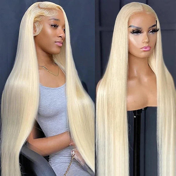 Blonde Human Hair Wig 13x4 Lace Front Wig 613 Straight Hair Wig HD Lace Frontal Wigs