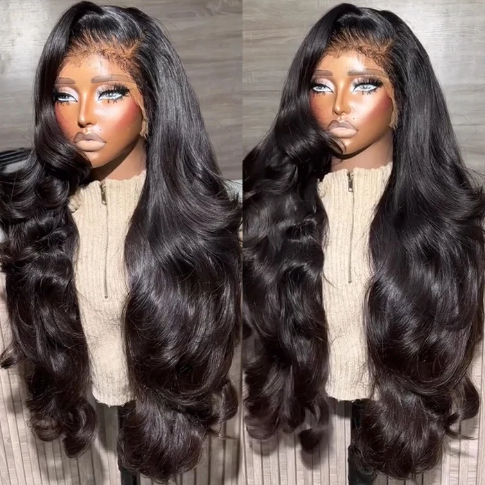 4C Edges Bouncy Loose Body Wave HD Lace Wig 250%/300% Density Glueless 4C Hairline Luxury Human Hair Wig