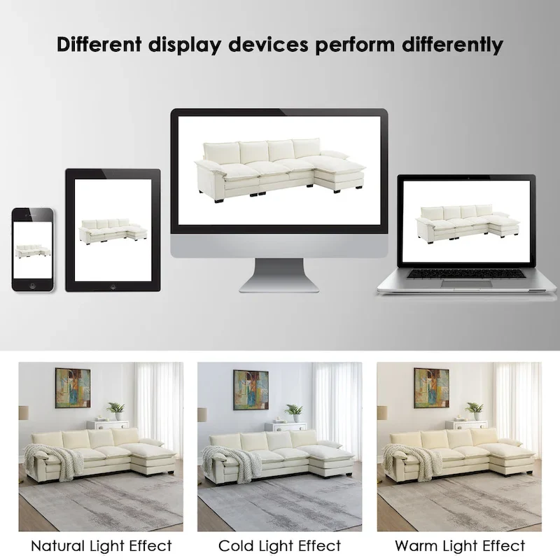 Modern 5-Seat L-Shaped Cloud Sleeper Sofa Couch with Chaise Lounge with Double Seat Cushions