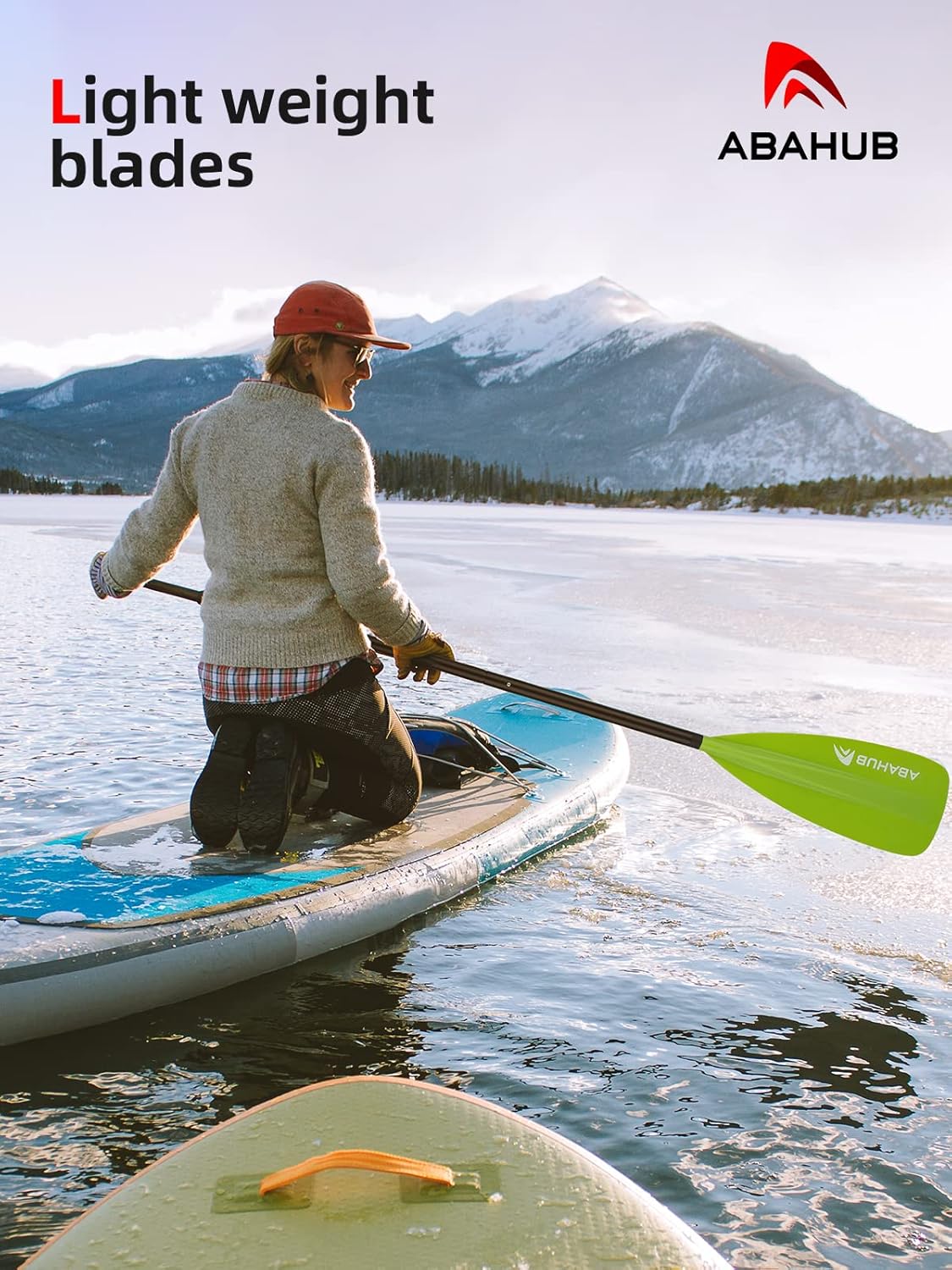 Abahub Pagaia SUP Alluminio Remi SUP Paddle Stand Up Paddle Telescopico 173-213 cm per Tavola da Surf Canoa SUP, Lama in Nylon di Plastica in Nero/Blu/Verde/Rosso/Arancione/Giallo
