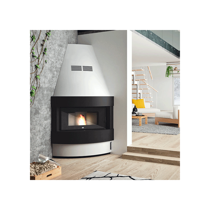 Stufa a pellet angolare 12 kW Eva Calòr RAFFAELLO