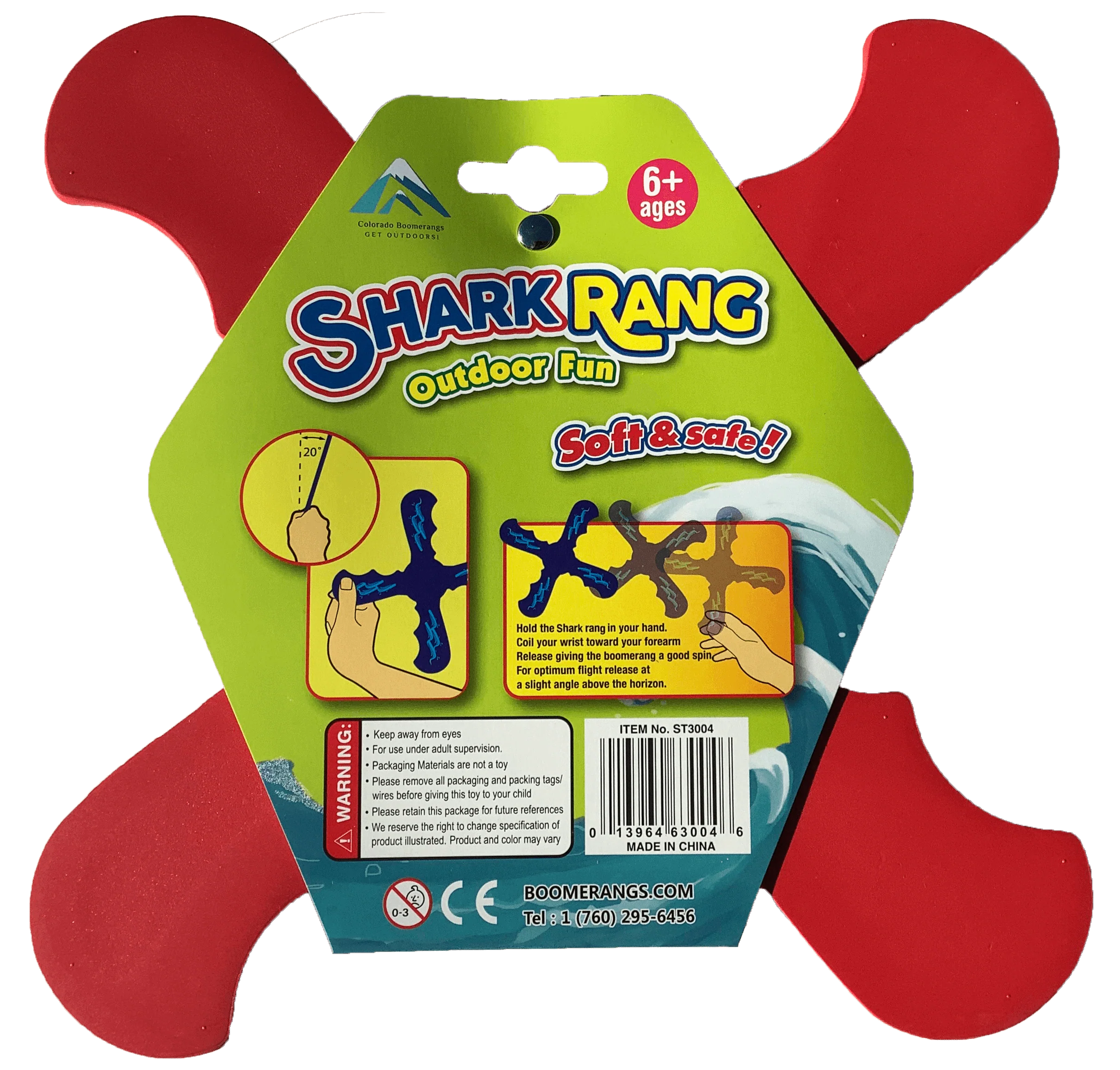 Shark Rang Boomerangs - Retail Boomerang Pack - Soft and Safe boomerangs for kids