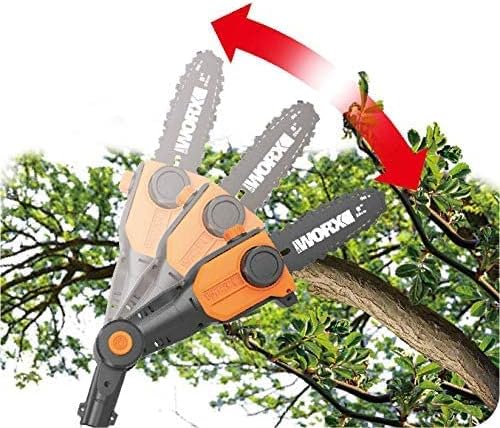 Worx 18V (20V MAX) Akku Teleskop Heckenschere & Hochentaster WG908E: PowerShare, 2,0 Ah Akku, Dual-Schnittklingen, automatische Kettenspannung, automatische Ölschmierung, inkl. Schnellladegerät