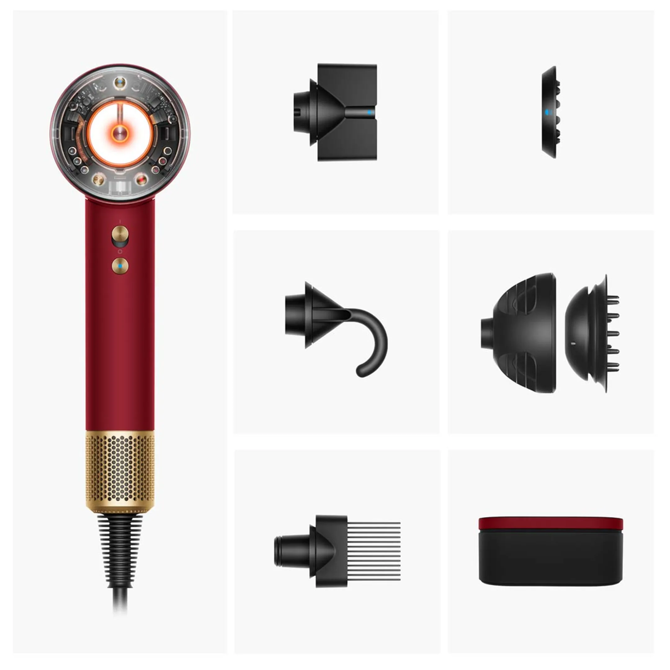 Dyson Supersonic Nural Curl+Coily Red Velvet/Gold - Limited Edition