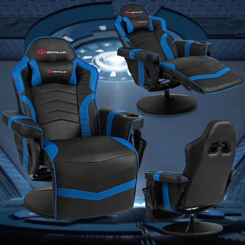 Pu Leather Massage Gaming Chair Ergonomic High Back Racing Style Gaming Recliner With Adjustable Backrest Amp Footrest Cup Holder Side Pouch - Comfortable And Ergonomic Design