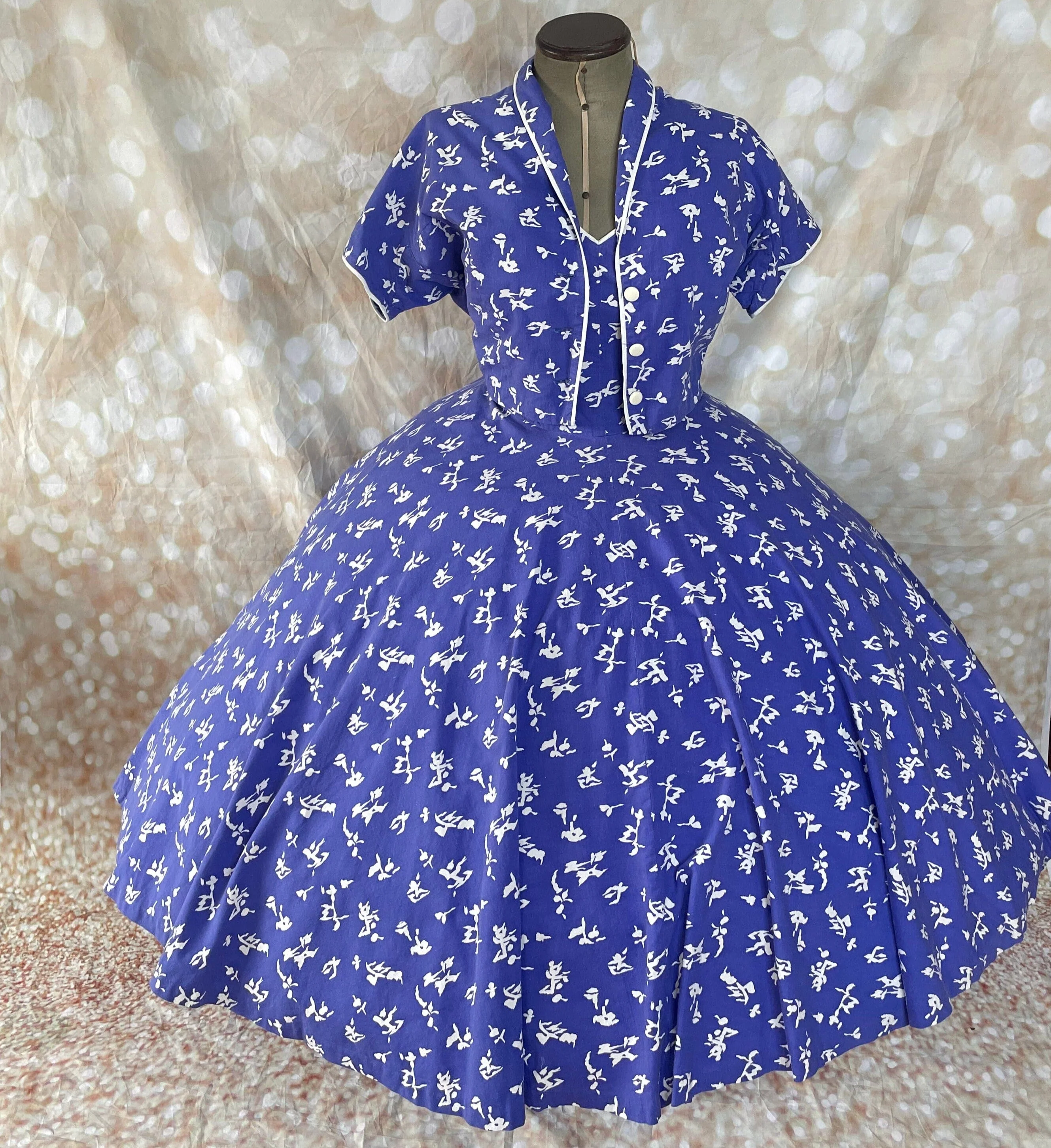 1950s Horrockses Full Circle Sun Dress & Jacket Set