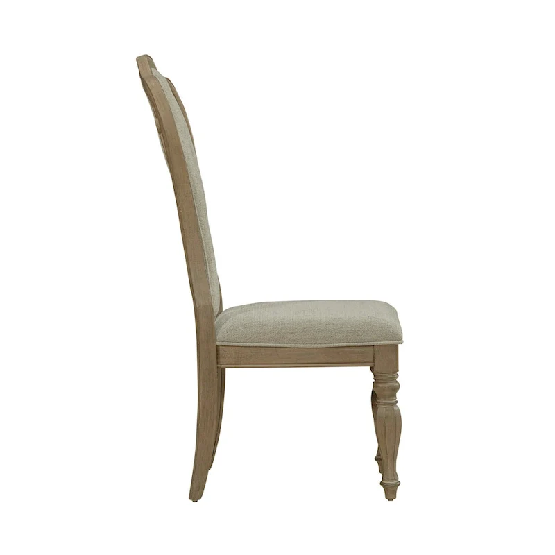White Pedestal Dining Table with 4 Upholstered Chairs