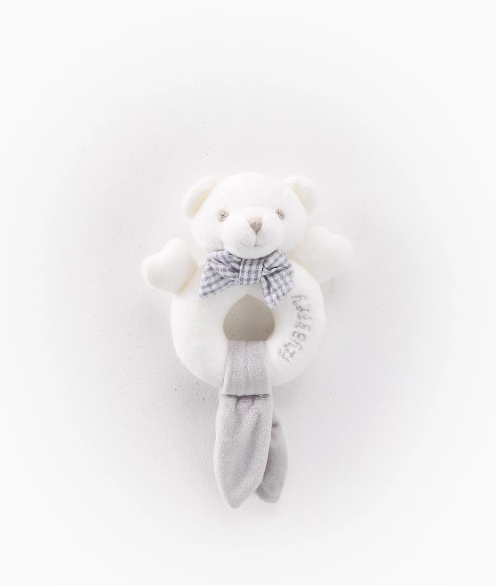 Bear Rattle | White & Grey