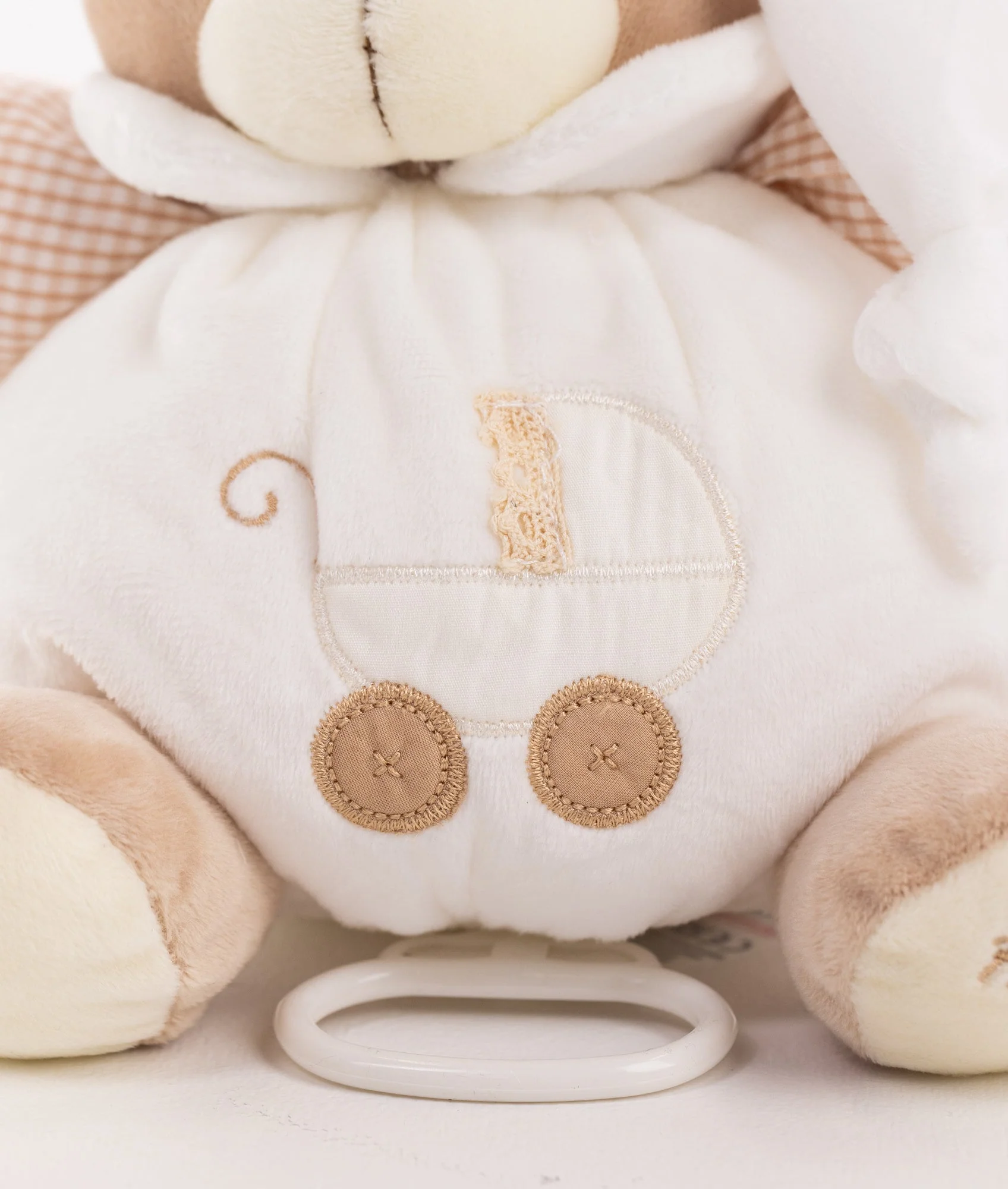 Pull String Musical Bear | White & Beige