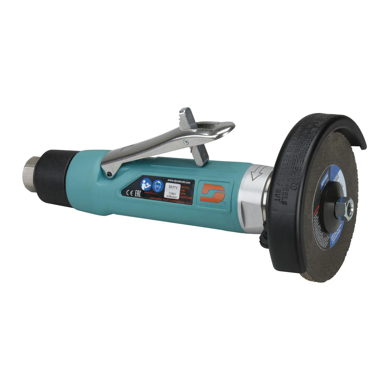 Dynabrade 52373  ~  4 Inch Diameter Straight-Line Type 1 Wheel Grinder 1 Hp 12000 Rpm Rear Exhaust 3/8 Inch-24 Spindle Thread