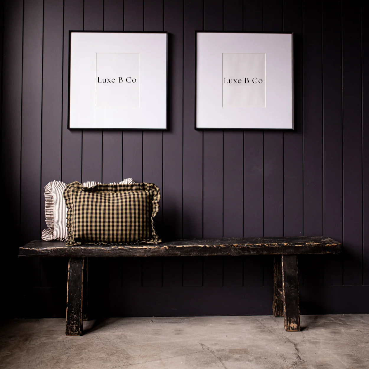 Beirut Elm Wood Bench Grand Rustic Black