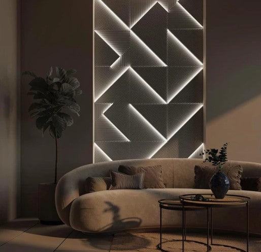 GYPSUM 3D WALL PANEL | FUTUR + LED 0042