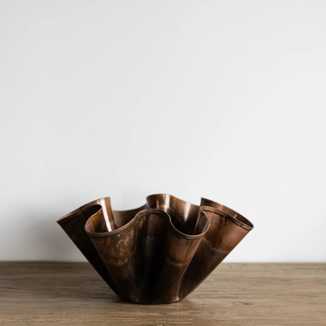 Decorative Metal Ruffled Bowl