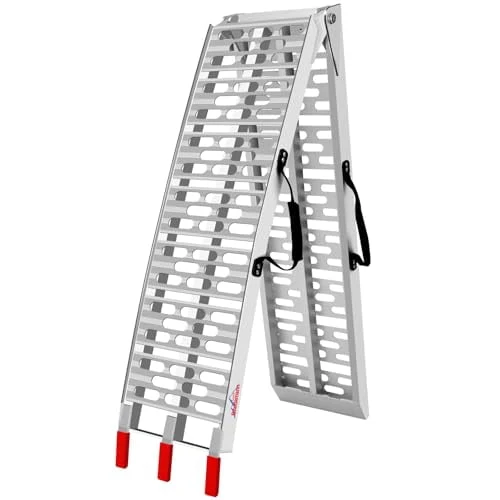 Ruedamann 7.5FT Aluminum Loading Ramps, Foldable Motorcycle Ramp, 750 Lbs Capacity, 11