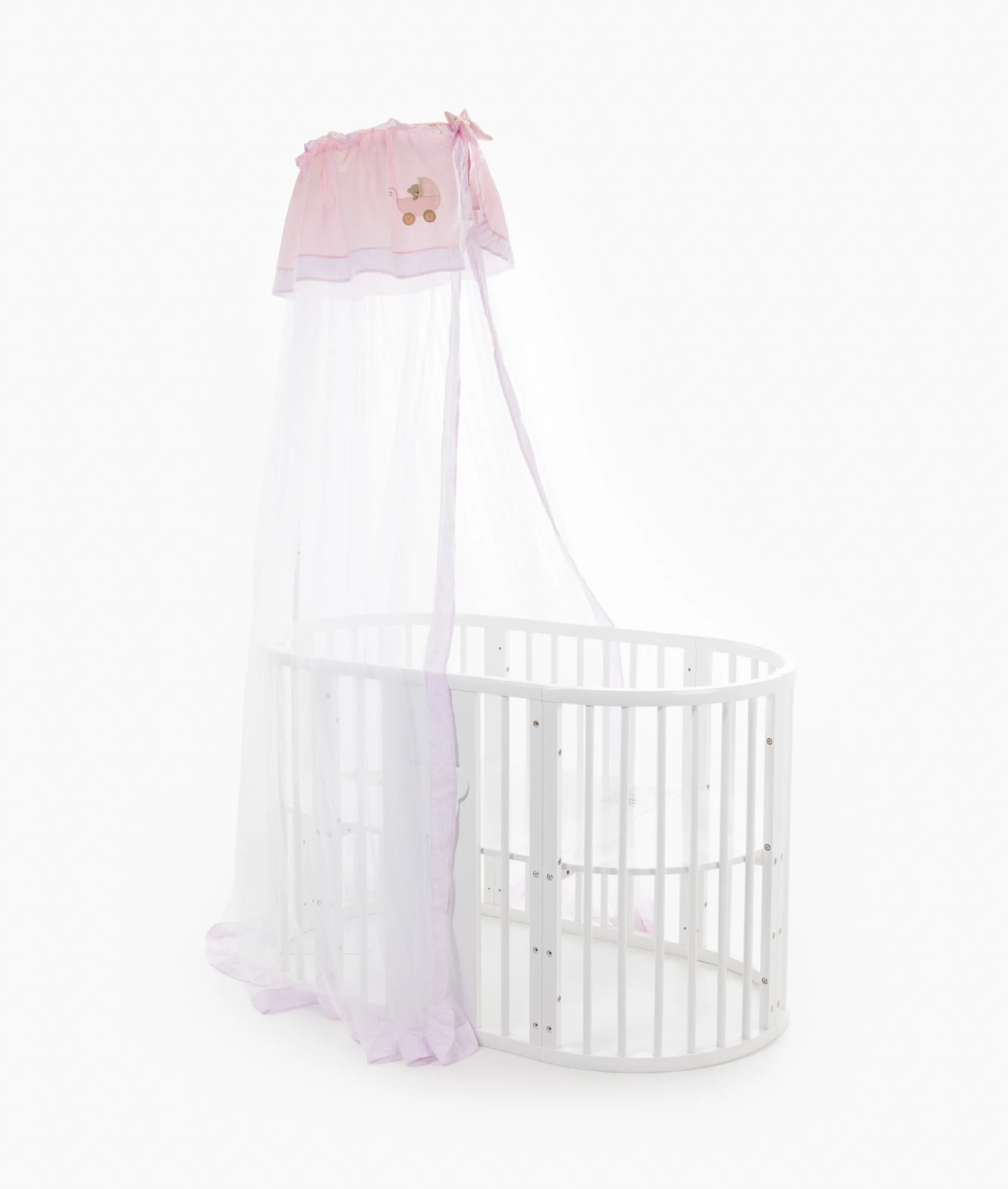 Cot Canopy & Stand Set | White & Pink