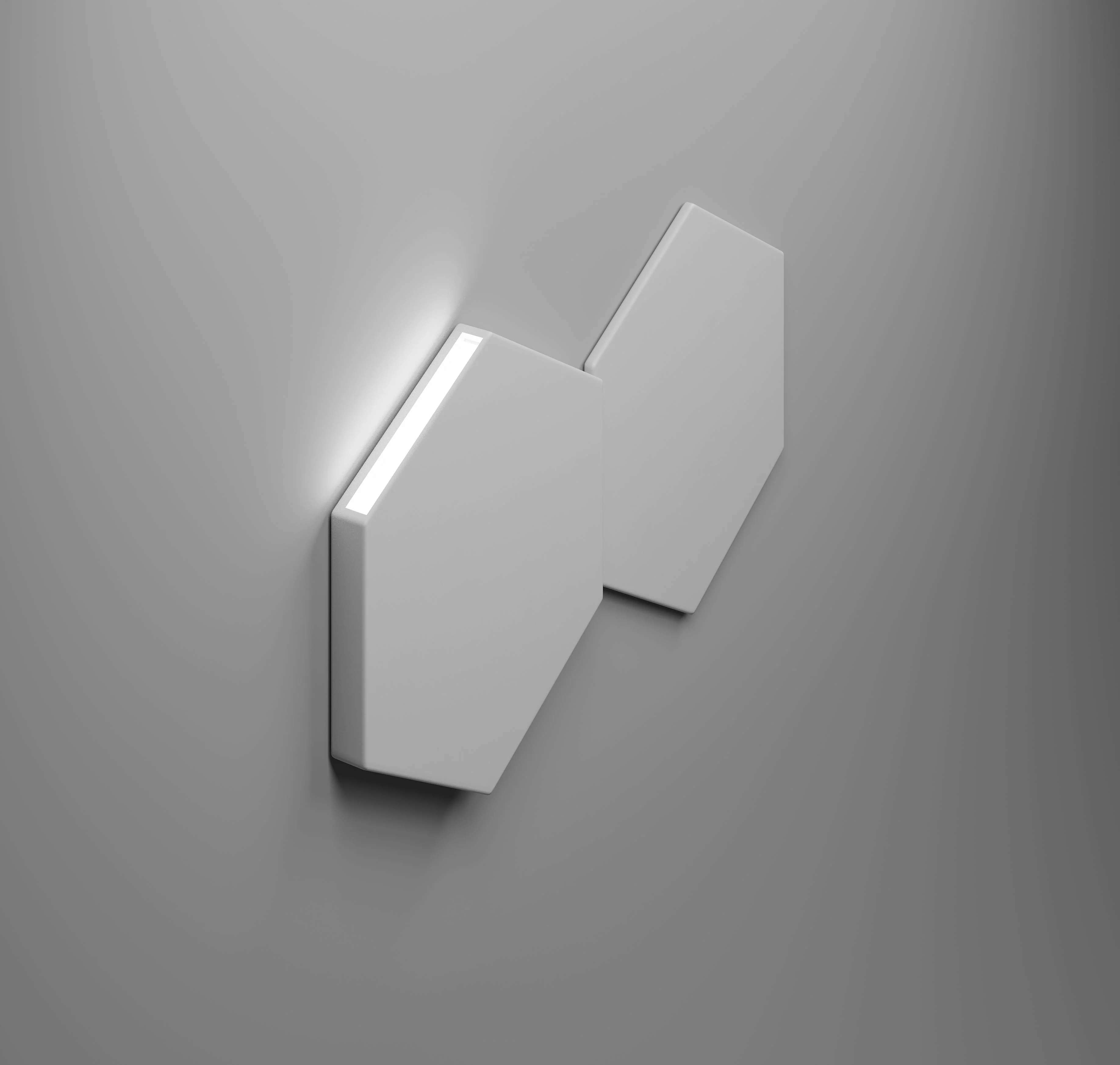 GYPSUM 3D WALL PANEL | HEXAGON + LED 0045