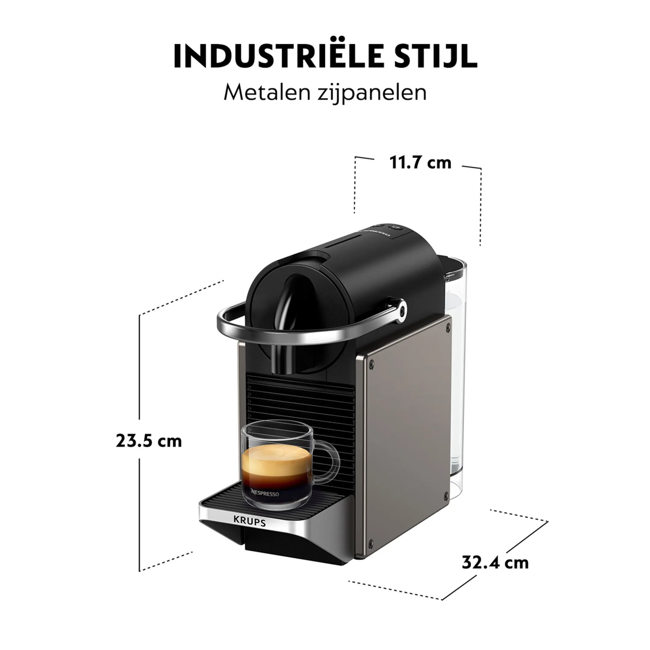 Krups Nespresso Koffiemachine Pixie Redesign Titan