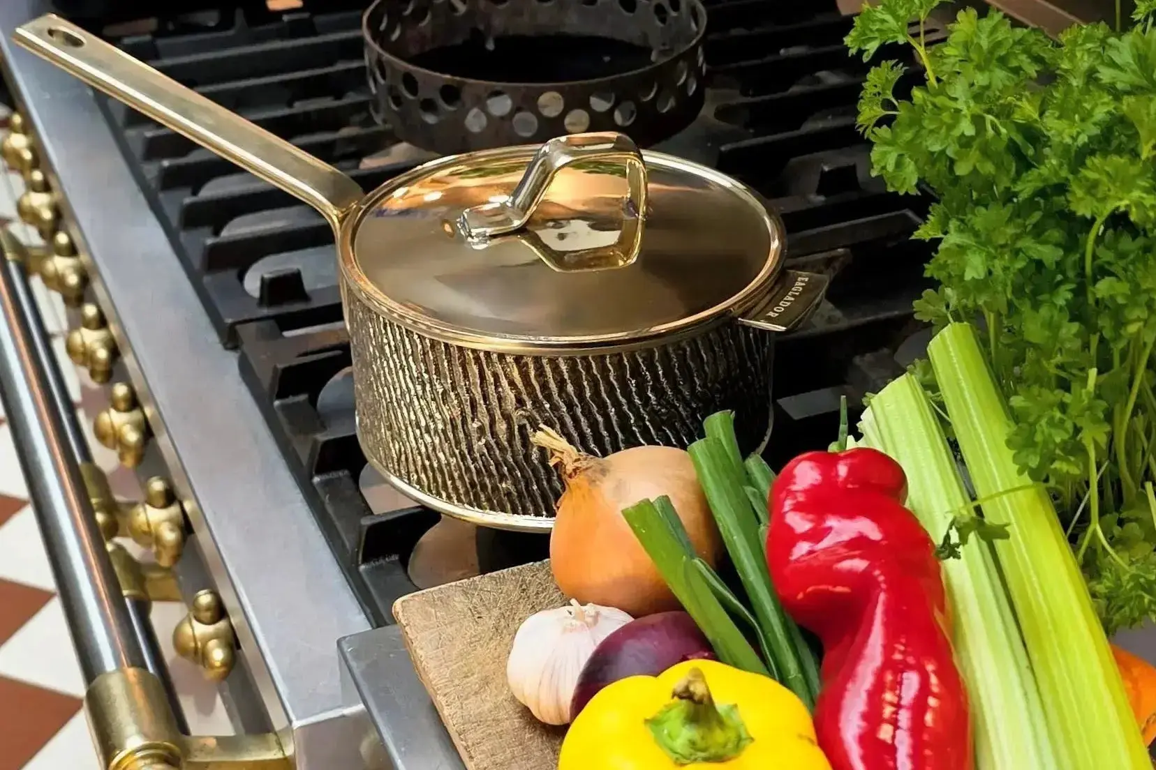 Luxury Uncoated Kansa Bronze 3-Piece Cookware Set
