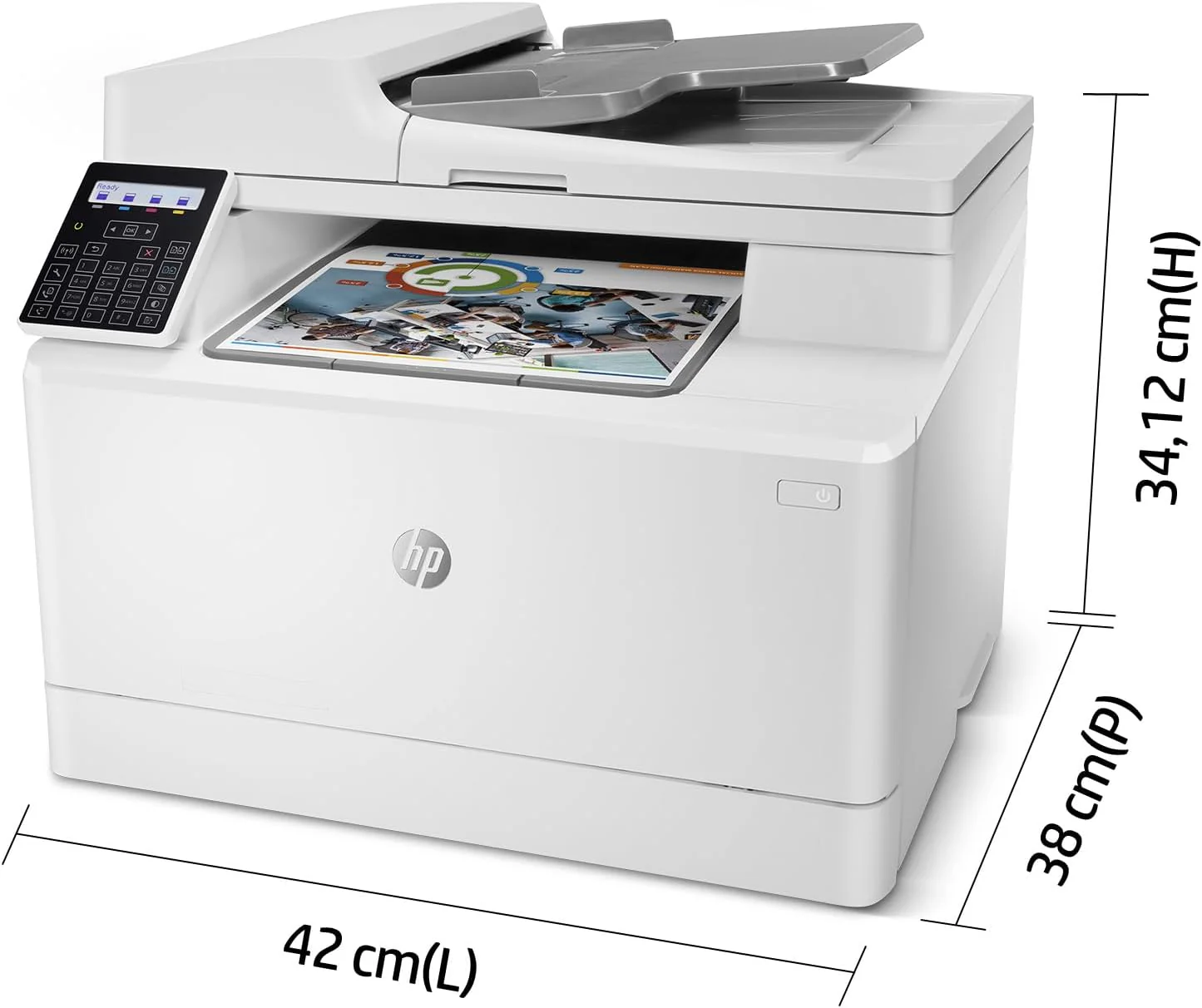 Stampante laser multifunzione a colori HP Color LaserJet Pro MFP 3302fdwg, Fax, Stampa automatica fronte/retro, Touchscreen, Wi-Fi, Ethernet, USB, HP Wolf Pro Security