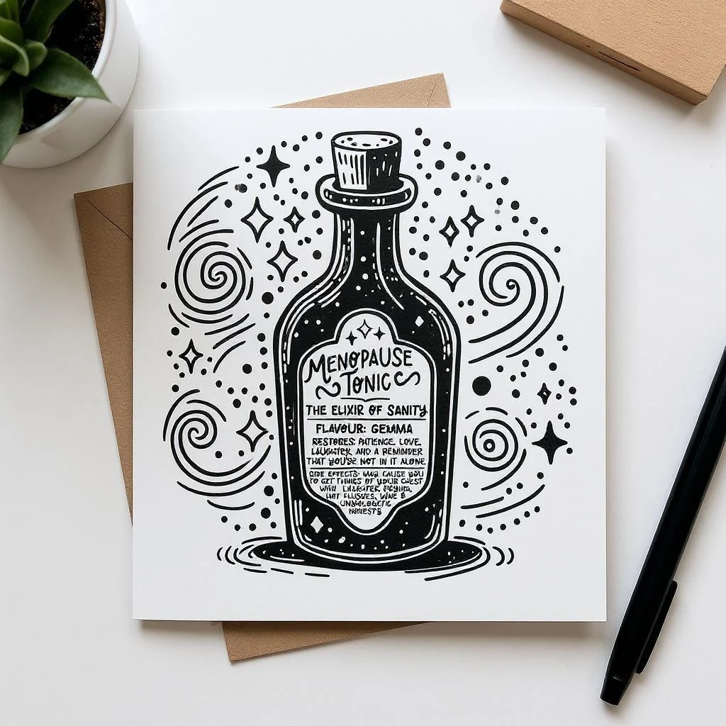 Funny Menopause Card a?�� Support/Thank you Card for Her a?�� Going Through The Change Card a?�� Thank You For Your Support a?�� Menopause Tonic Card