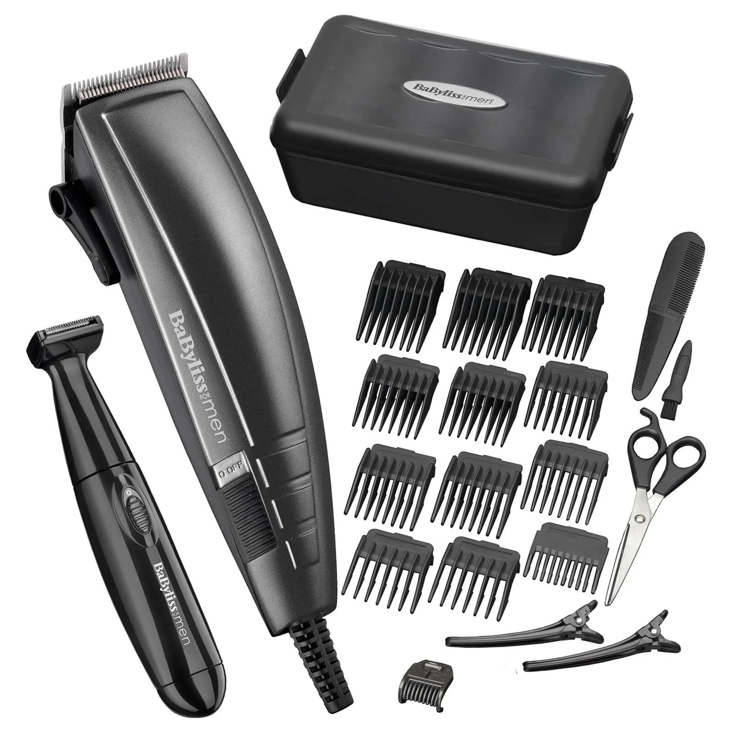 Babyliss Mens Corded Pro Hair Clippers Home Hair Cutting Kit 22 Piece | 7447BU