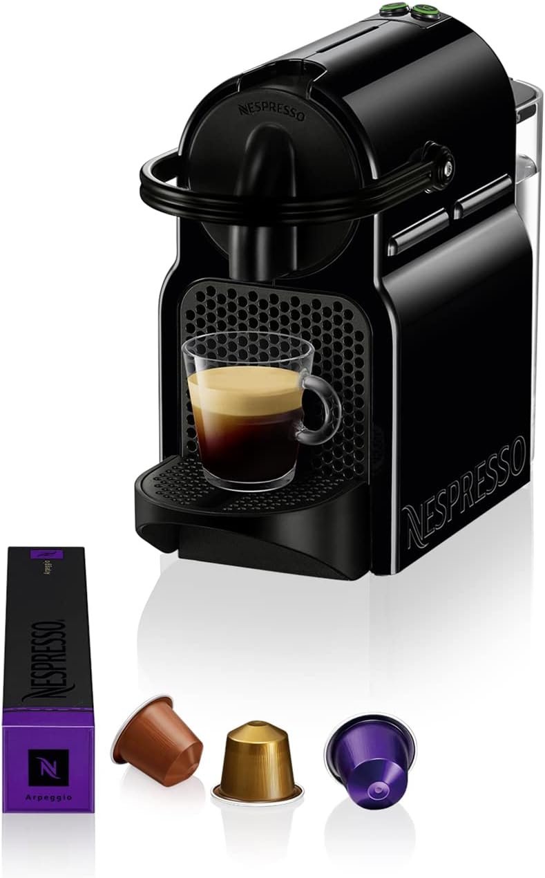 Nespresso Inissia EN80.B, Macchina da caffè di De'Longhi, Sistema Capsule Nespresso, Serbatoio acqua 0.7L, Nero