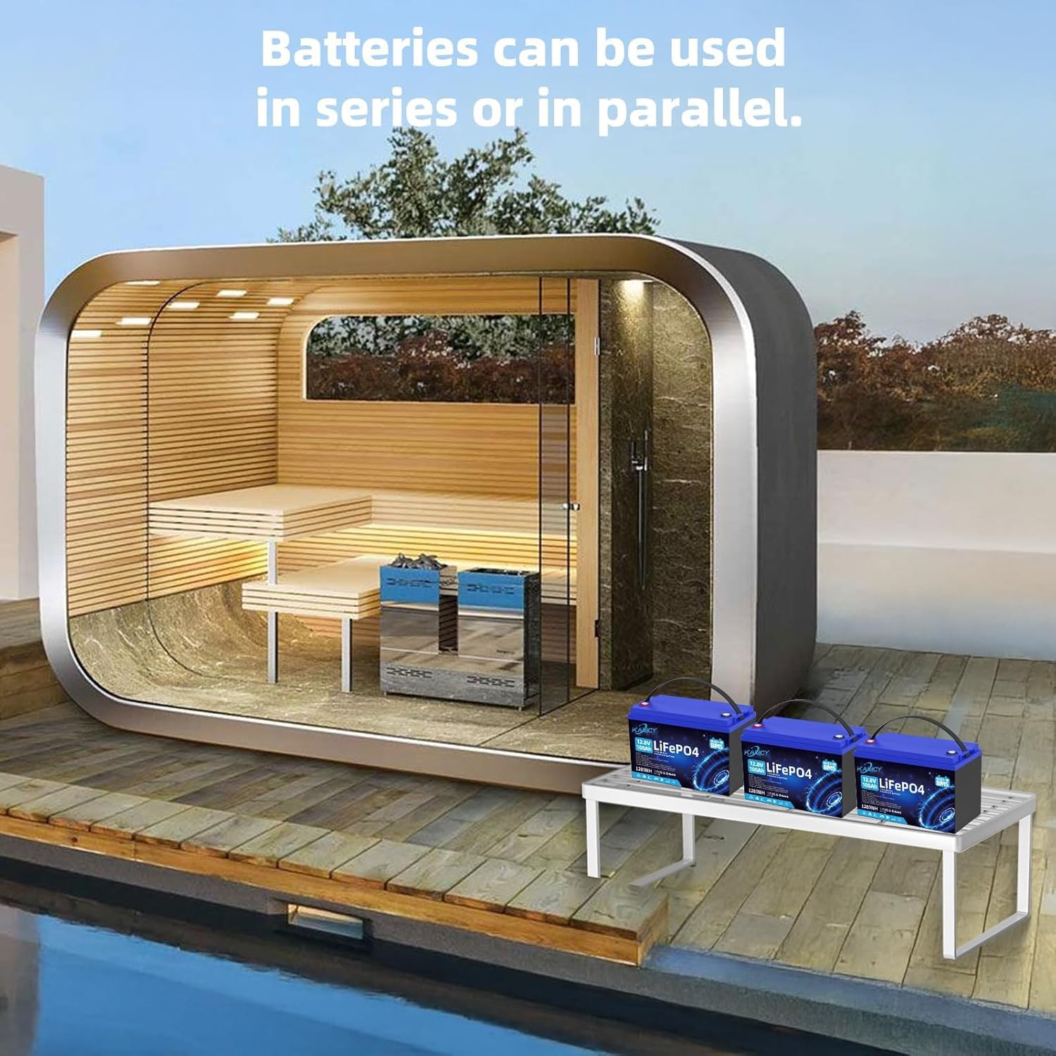 12V 100Ah LiFePO4 Batterie,Lithium Batterie 100A BMS mit 15000 tiefen Zyklen,Max 1280W Leistung Lithium Akku,für Wohnmobil,Solaranlage,Boot Haushalt,Camping (2 Stück 12.8V 100Ah)