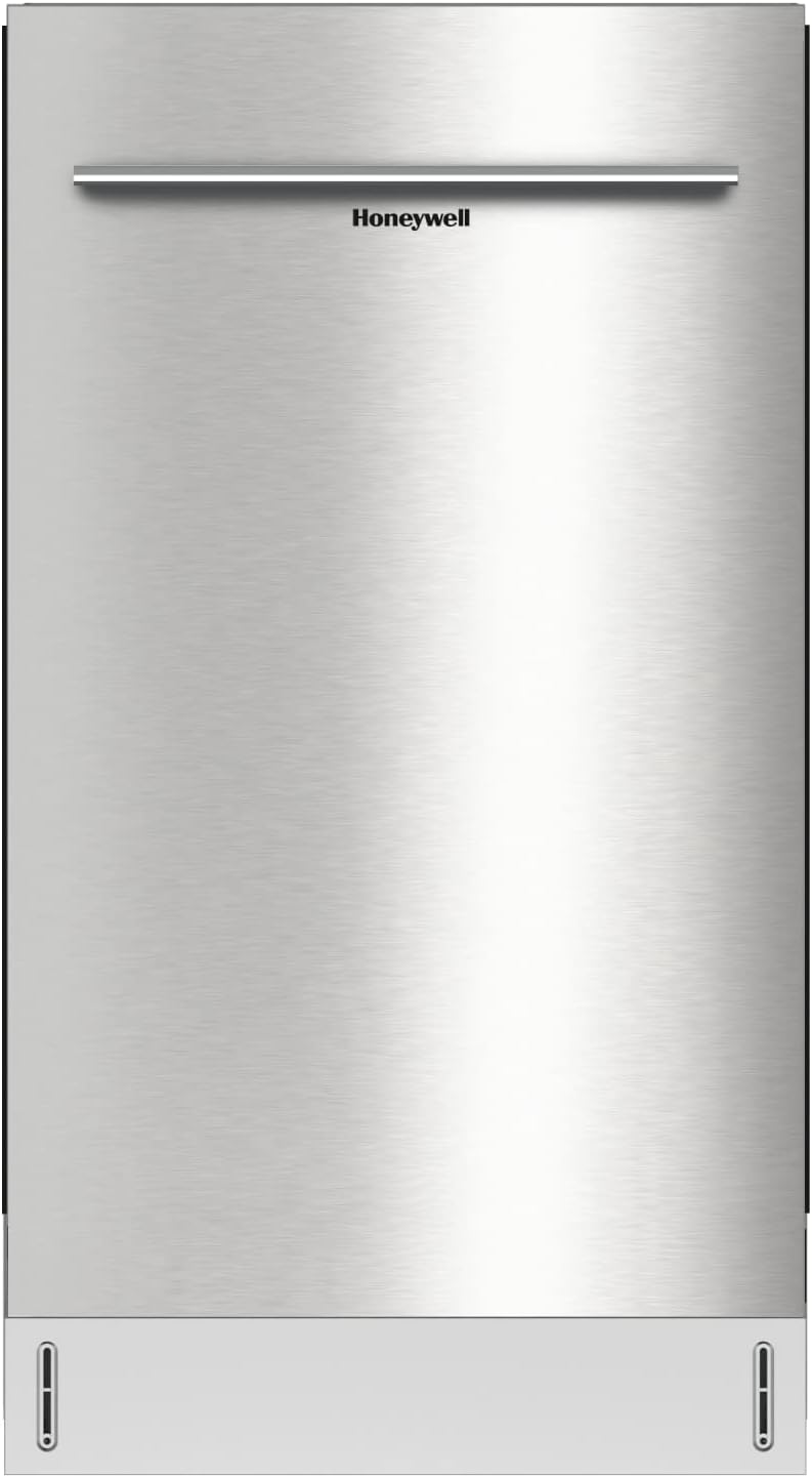 Honeywell 18 Inch Dishwasher with 8 Place settings, 6 Washing Programs, Stainless Steel Tub, UL/Energy Star  Stainless Steel