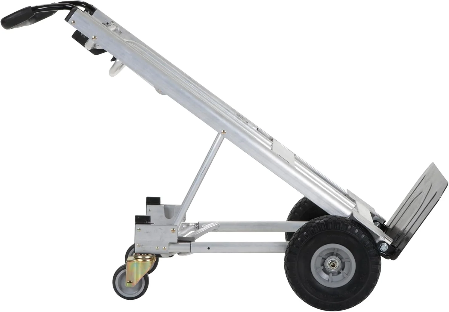 4-in-1 folding hand truck with puncture-proof wheels