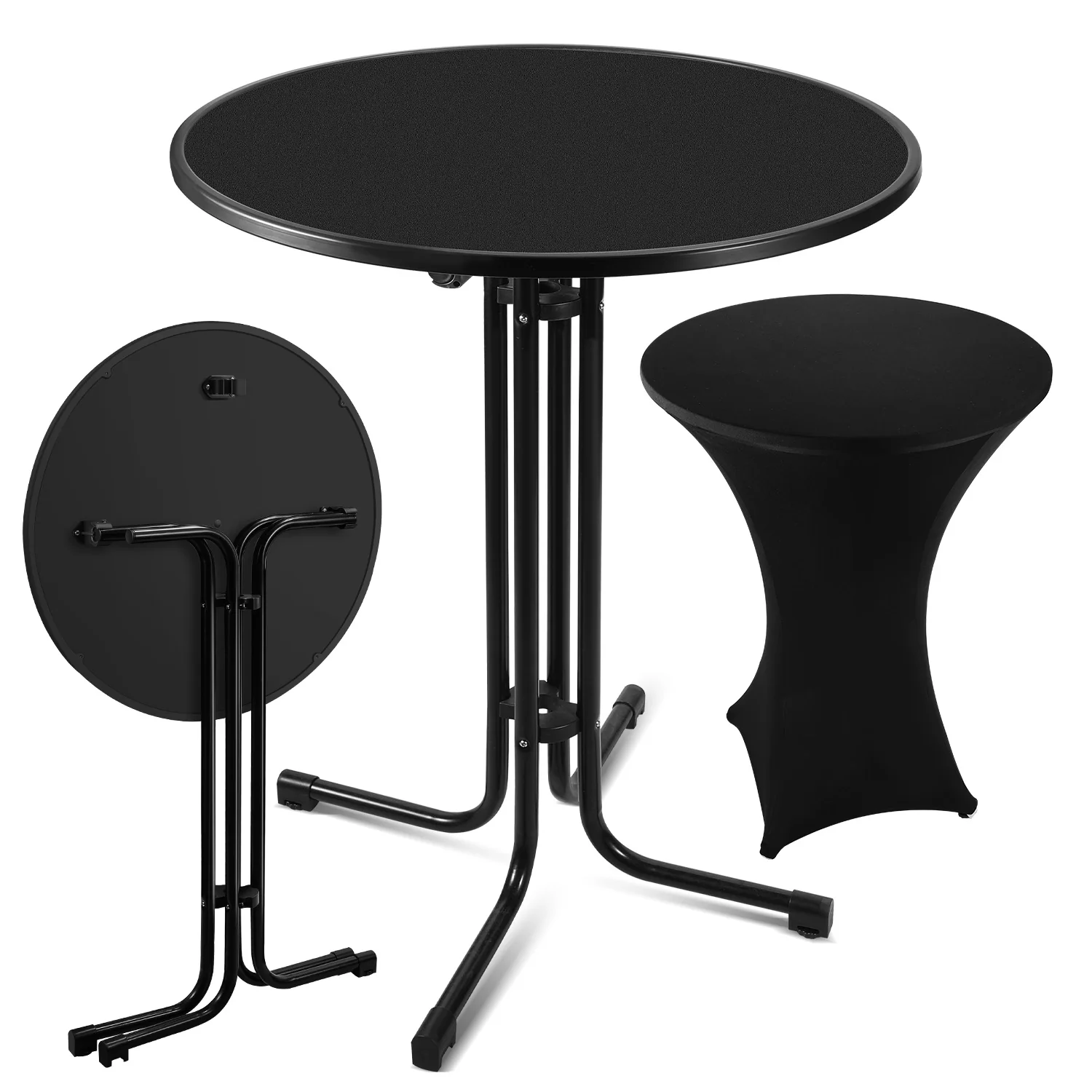Sonnewelt Stehtisch klappbar 80cm mit Husse