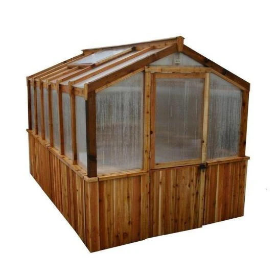2025 8 ft. x 12 ft. cedar wood greenhouse