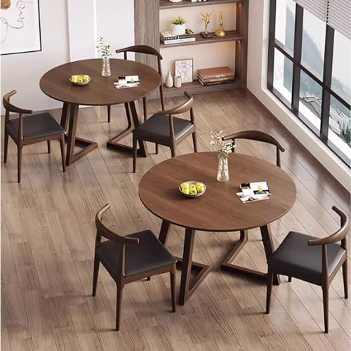 YHKJLYH Set Tavolo e sedie da Bar per la Colazione da Cucina, sedie a Sdraio Moderne con Seduta Imbottita in PU e Tavolo da Cucina da 90 cm, Tavolo da Pranzo e sedie Set da 4, per Sala da Pranzo uff : Casa e cucina