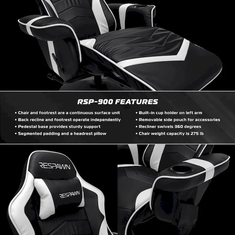 Gaming Recliner - Reclining Gaming Chair with Footrest