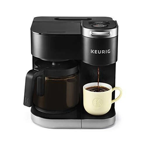 Cafetieră Keurig K-Duo, cafetieră cu picurare și carafă pentru 12 căni, compatibilă cu capsule K-Cup și cafea măcinată, neagră