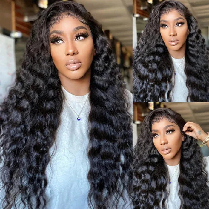 4C Edges Glueless Loose Deep Wave HD Lace Wig 250% Density Glueless Popping And Fluffy Luxury Human Hair Wig