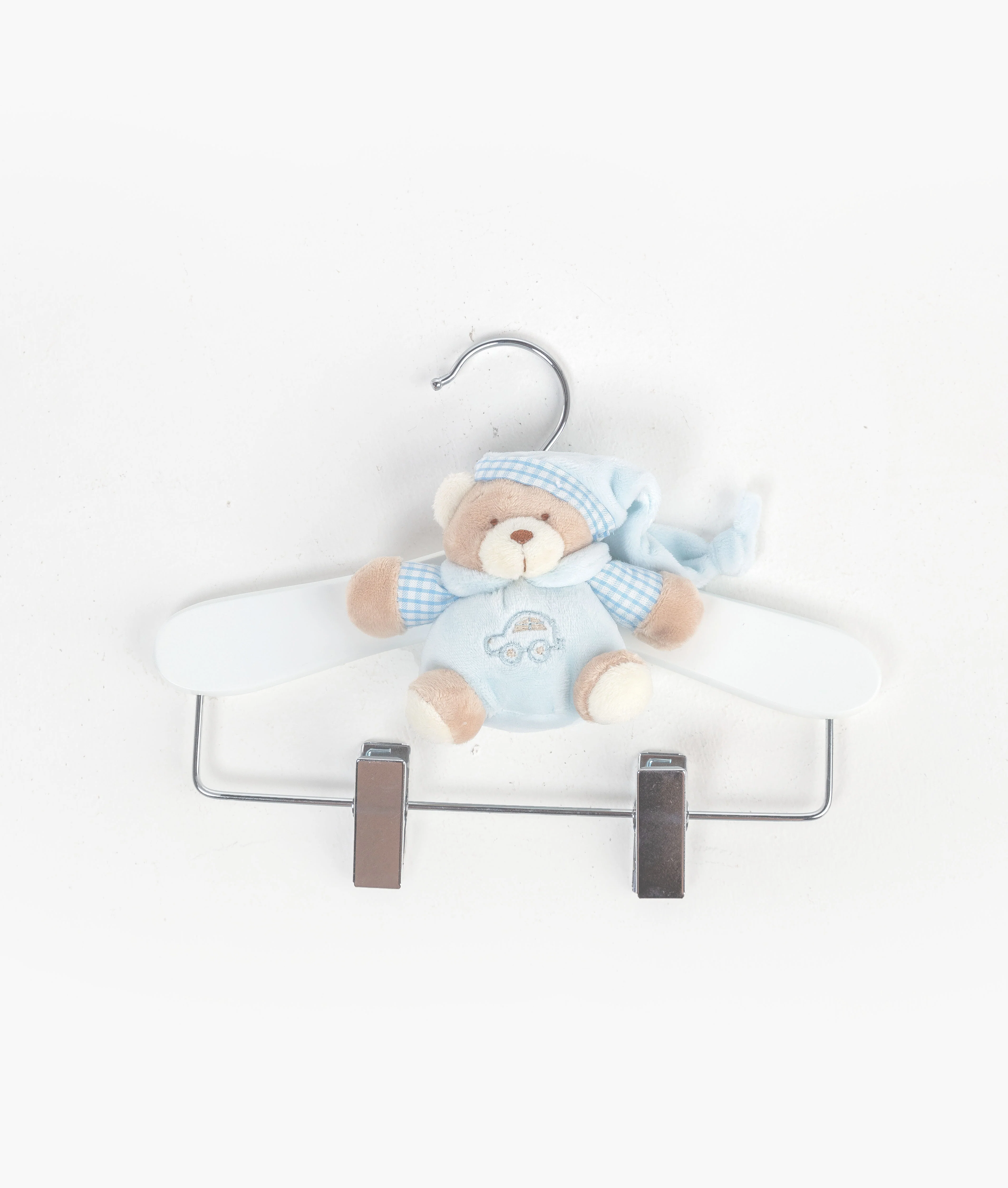Wooden Hanger with Clips | Blue