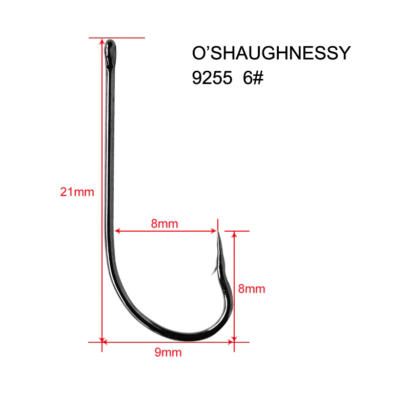 90 pcs 6#Chemically Sharpened O'Shaughnessy Hooks Fishing Tackle