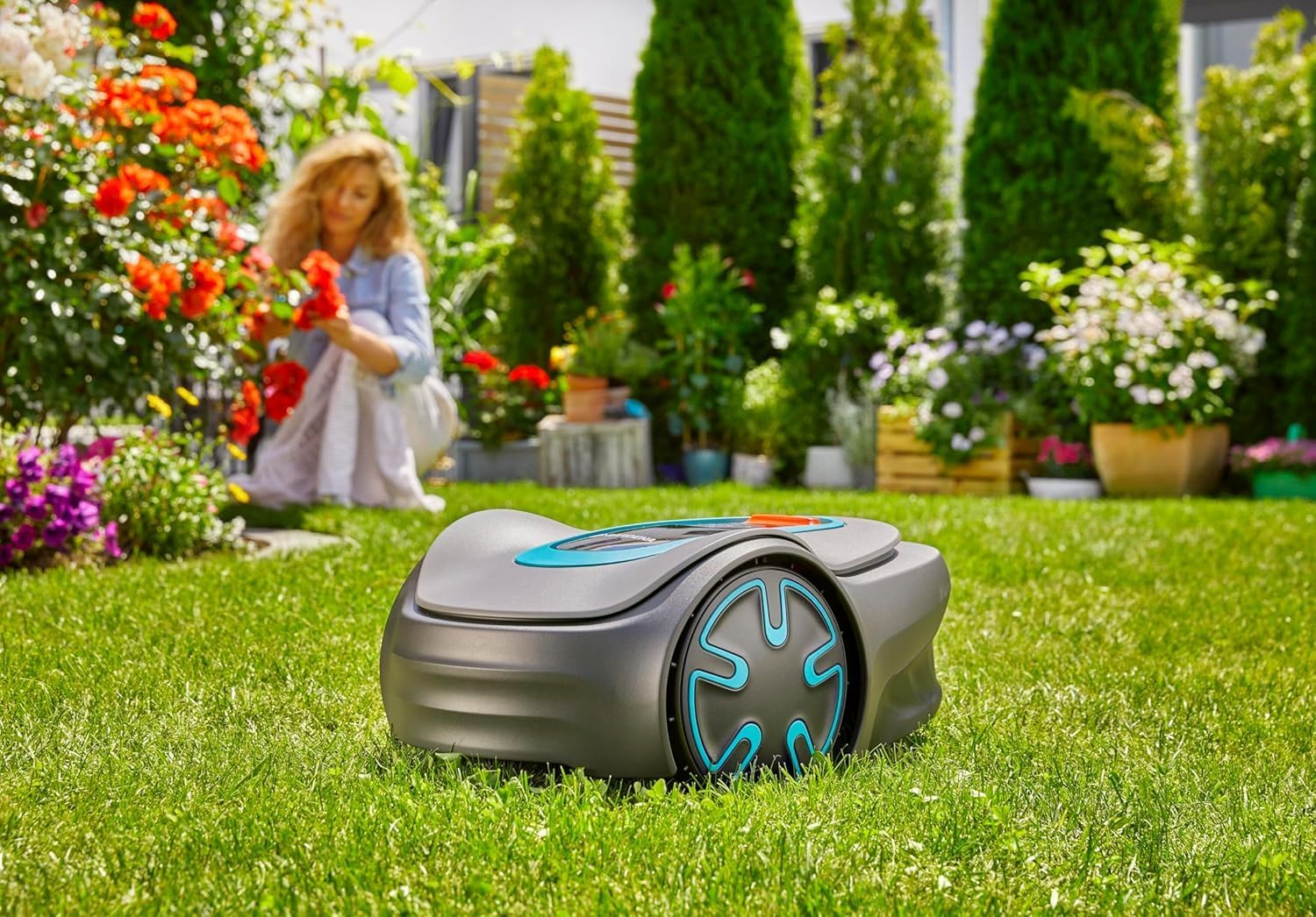 Gardena Robotmaaier SILENO minimo 500 m: intelligente grasmaaier met optimale connectiviteit, programmeerbaar met Gardena Bluetooth-app, DE-versie (15202-20)