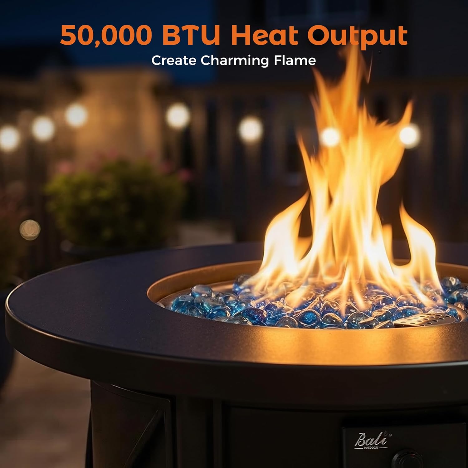 BALI OUTDOORS 50000 BTU Propane Fire Pit for Outdoor, 30 in Fire Pit Table Outdoor, Round Firepits for Outside Backyard, Patio
