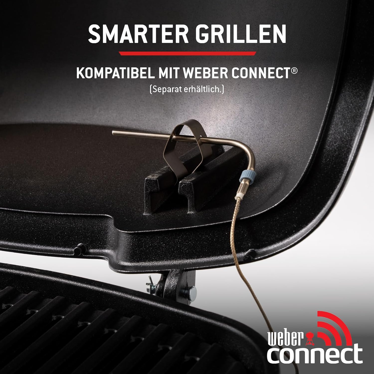 Weber Q 2200N Gasgrill mit Seitentischen & kompakten Stand/Grill für Terrassen und Balkone mit Hochleistungsbrennern, porzellanemaillierten Gussrosten und elektronischer Zündung, Mitternachtsschwarz
