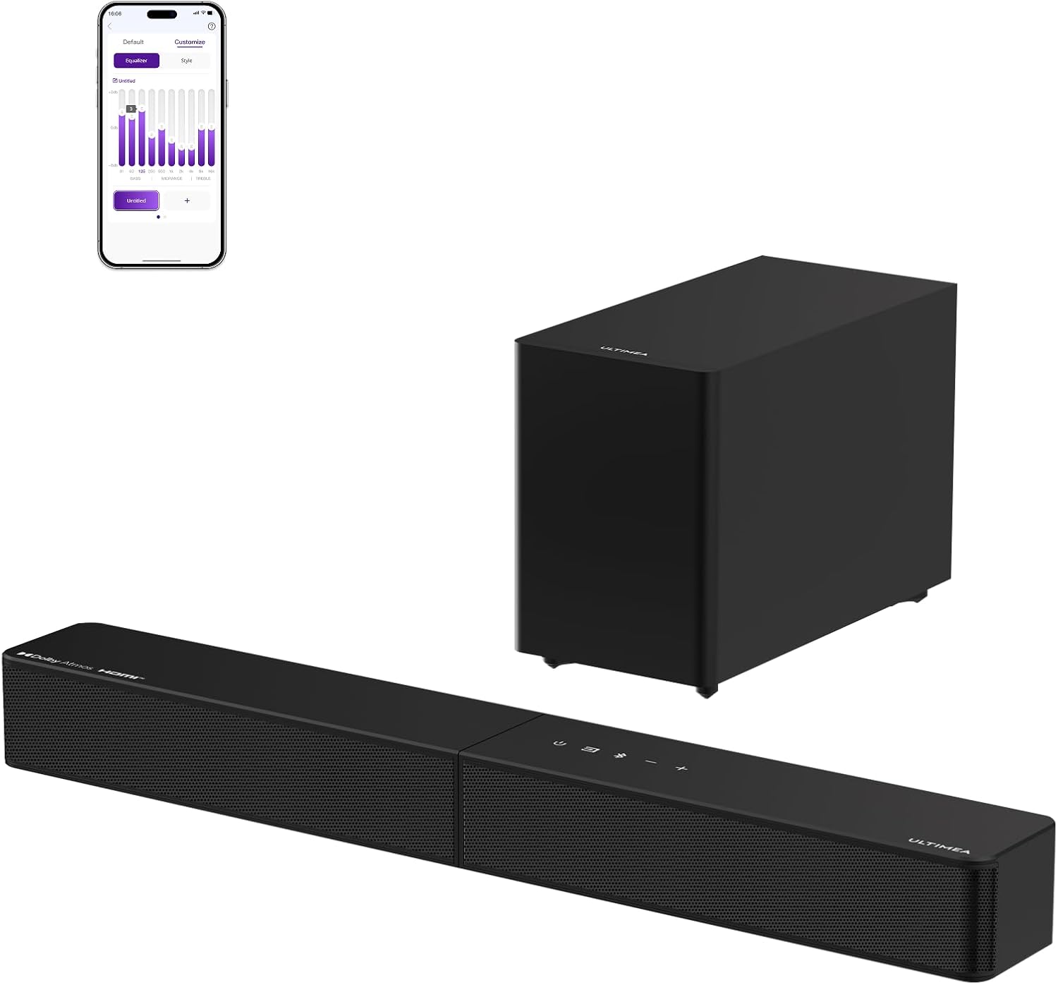 ULTIMEA 5.1.2ch Soundbar with Dolby Atmos, Up-Firing Upper Speakers, Wireless Subwoofer and 2 Rear, 460W, HDMI eARC, BT 5.4, Skywave F40 Boom Home Theater System