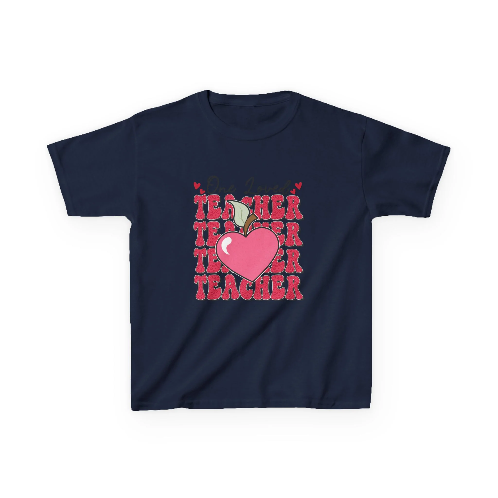 One Loved Teacher Kids Tee | Heart Apple Teacher Design