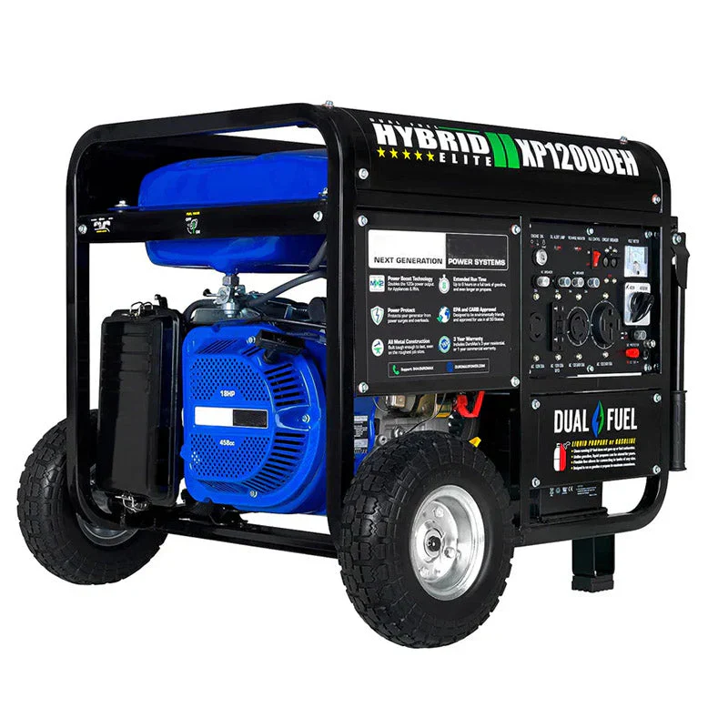 XP12000EH Dual Fuel Generator – 12,000W Gas/Propane, 457cc 4-Stroke Engine, EPA/CARB Compliant