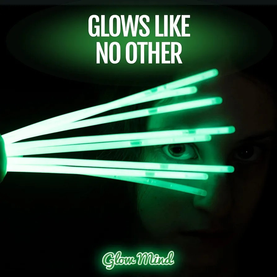 100 Ultra Bright Glow Sticks Bulk Party Pack - Halloween Glow in the Dark Party