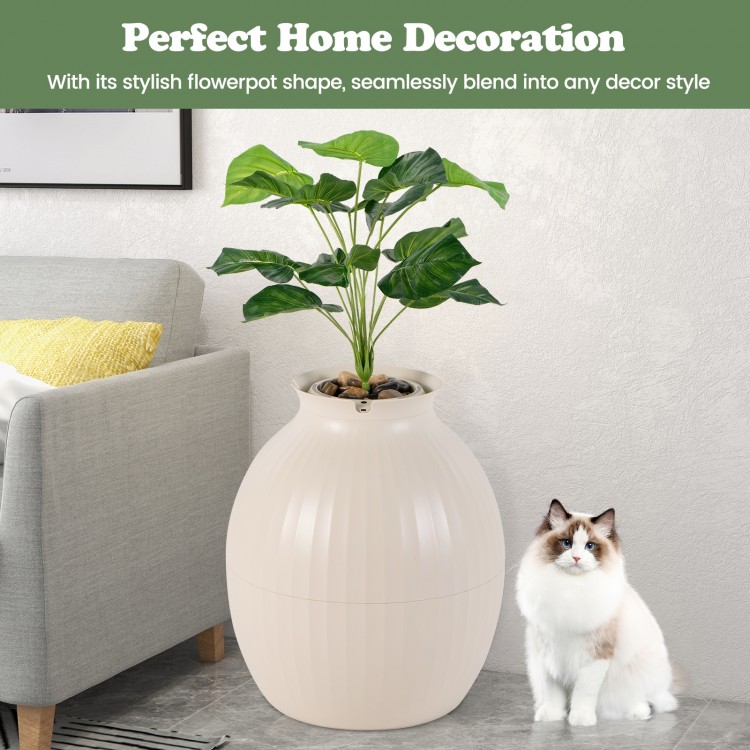 Smart Plant Cat Litter Box with Electronic Odor Removal & Sterilization