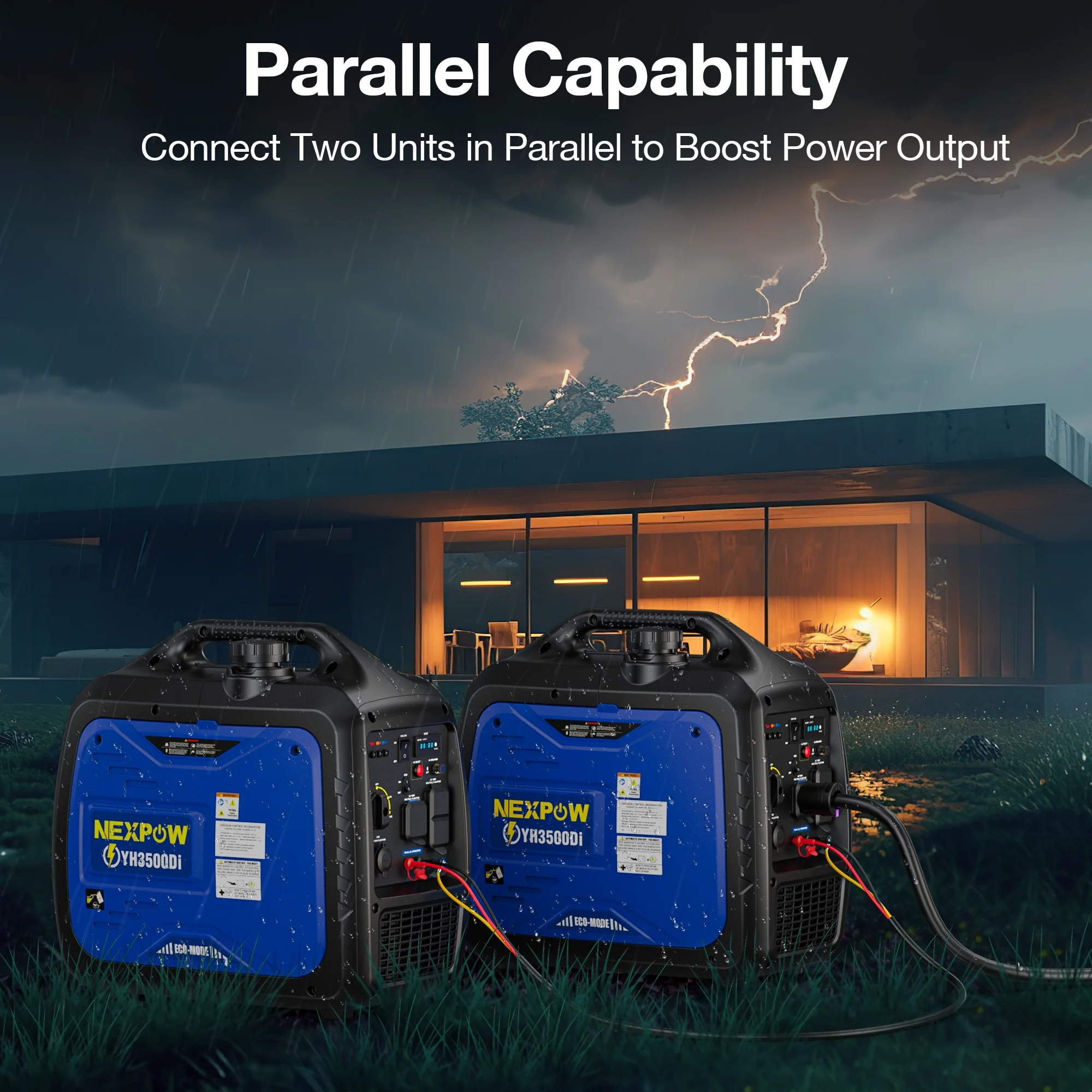 NEXPOW 2250W Portable Inverter Generator, Gasoline Power Quiet Lightweight for Backup Home & Camping, Eco-Mode Feature, Parallel Capability, EPA Compliant