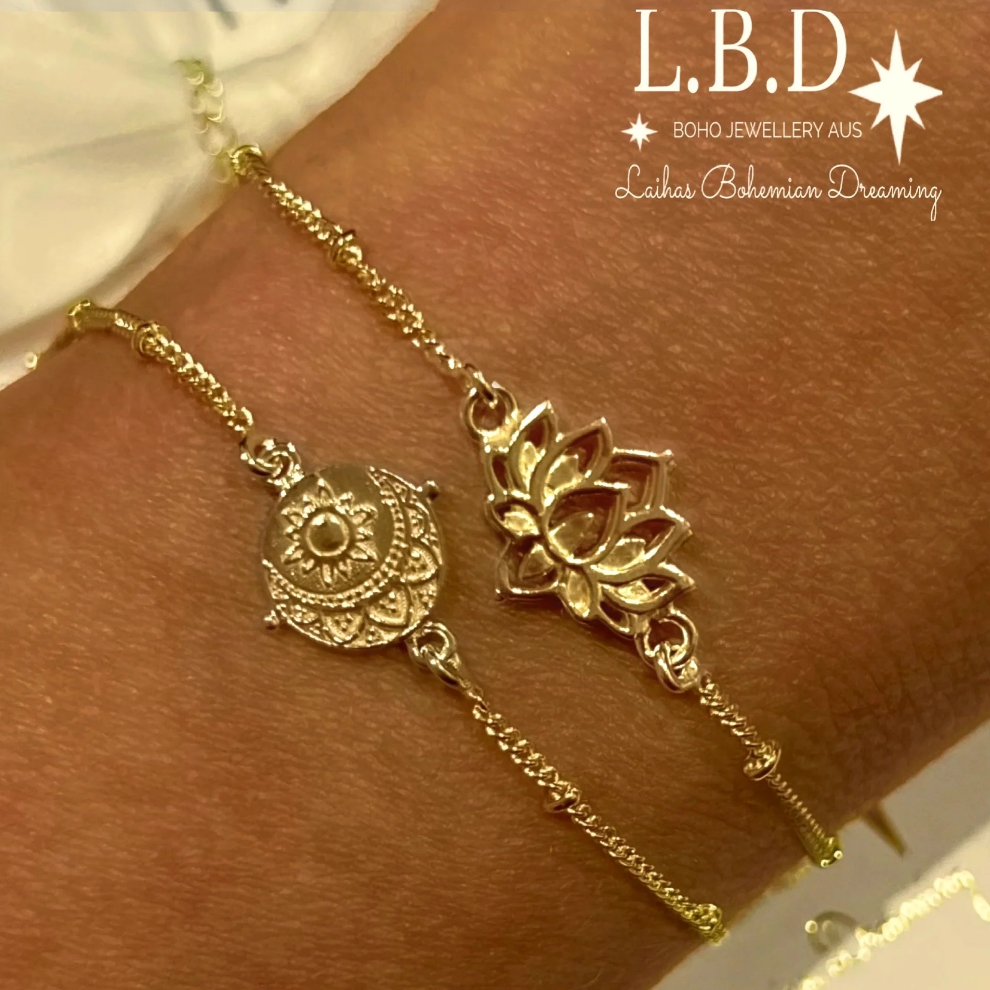 Laihas Lotus Flower Gold Bracelet